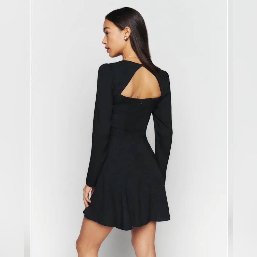 REFORMATION Indira Black Dress Size 2 - Picture 4 of 7